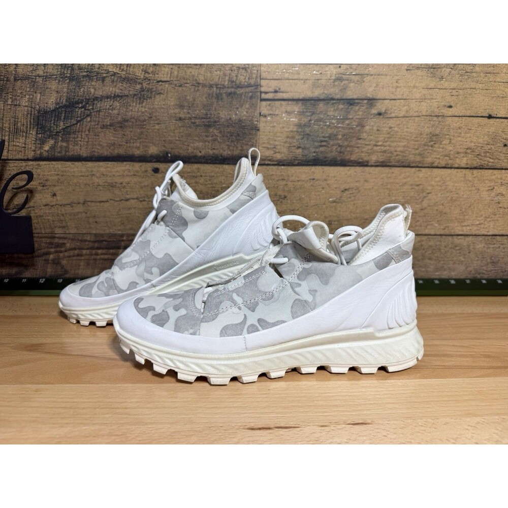 🔥ECCO Exostrike Phorene Sneakers Women Sz 40 US 9-9.5 White/Grey Camouflage